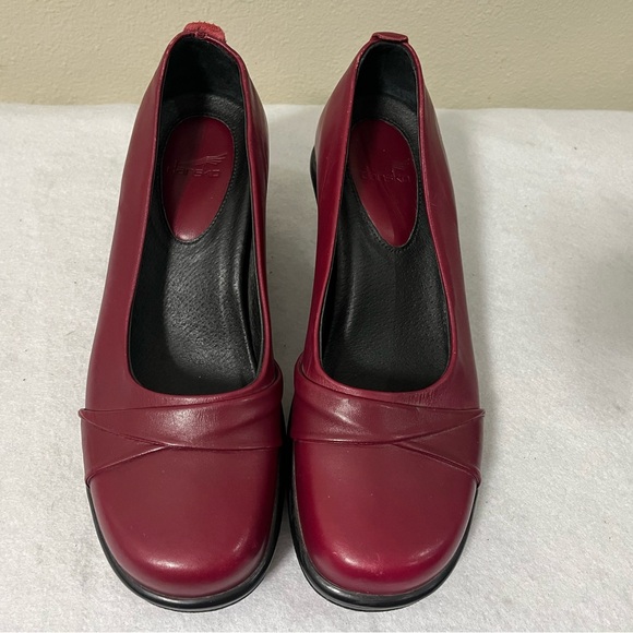 Dansko  Red Leather Mary Jane Wedge Shoes Women’s Size 37/6.5 US Wedge Heel - Picture 10 of 12